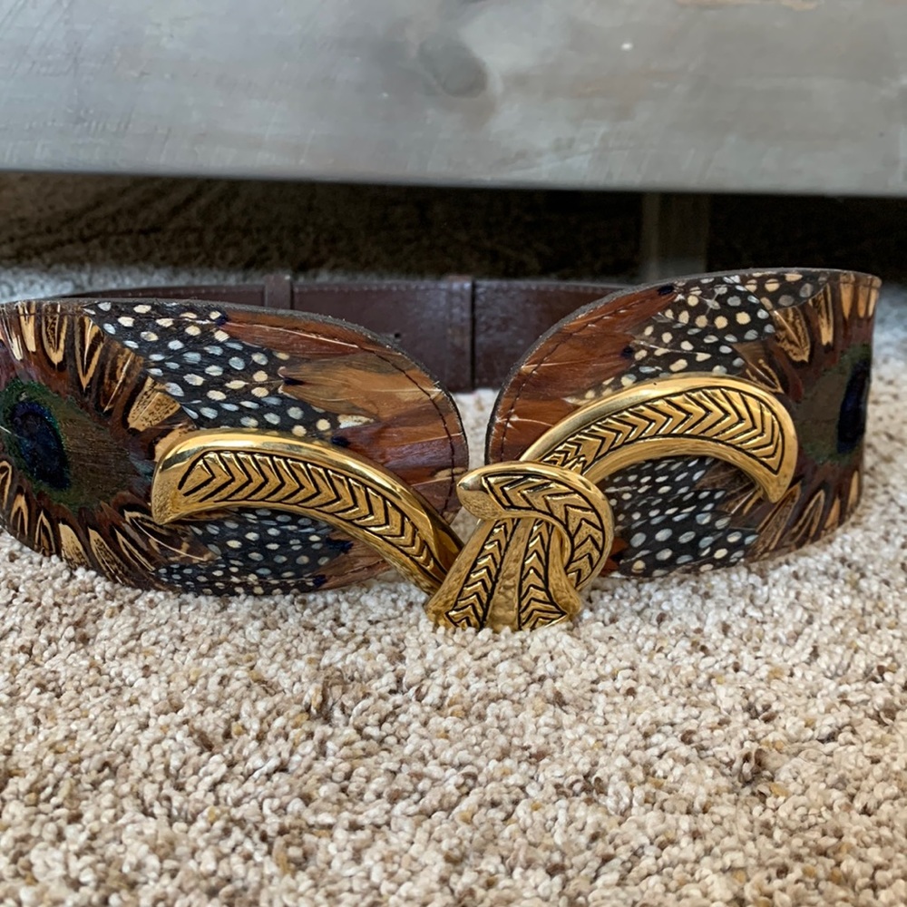 Peacock feather belt